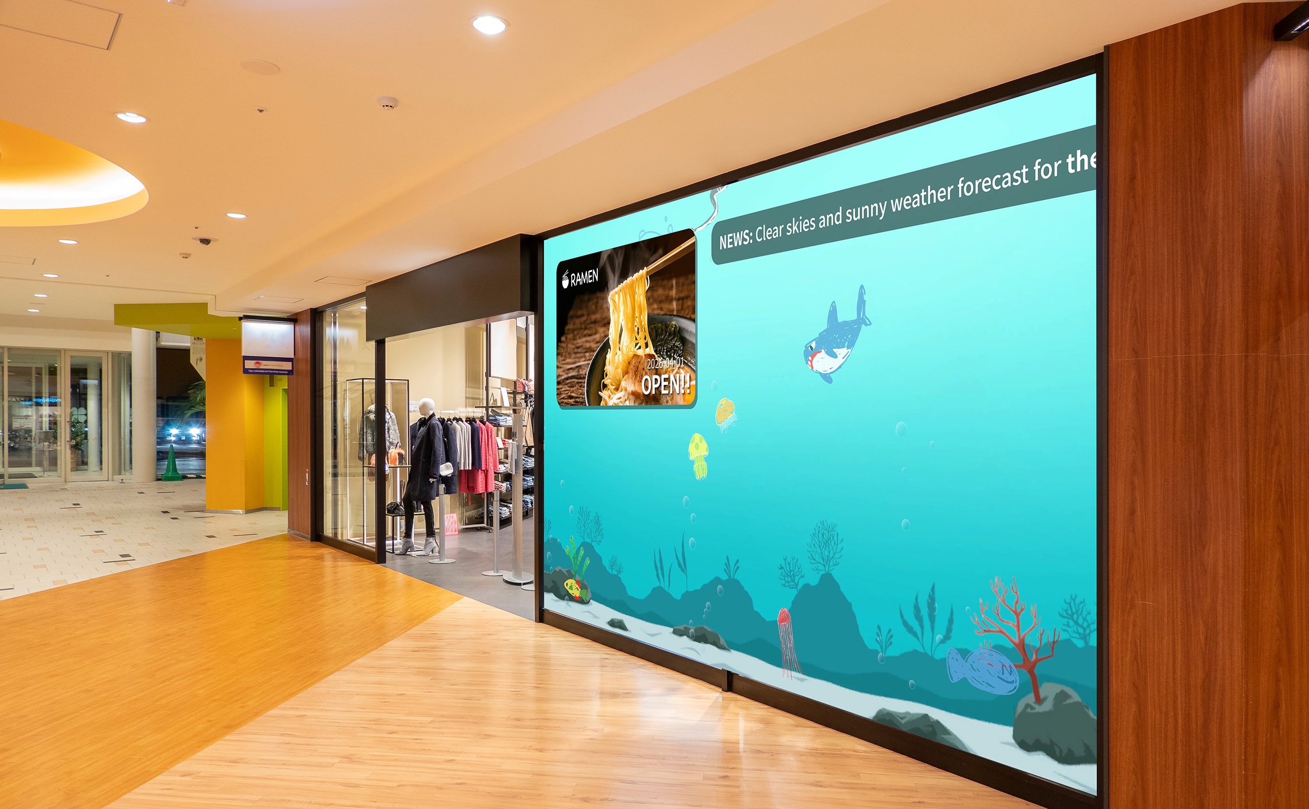 大画面を活かした情報発信機能